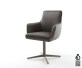 Chaise-pivotante Heira-Flex avec accoudoirs microvelours anthracite vintage pied de chaise 4 branches aspect titane pivotement sur 360° ressorts ensachés 5
